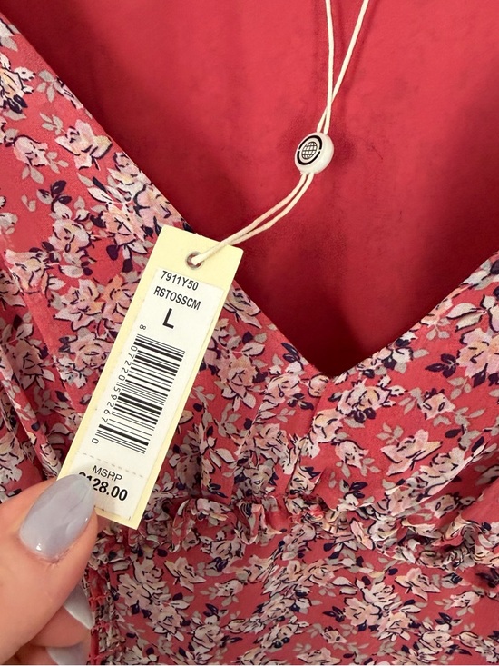 Max Studio Floral Smocked Midi Dress - Size L - Picture 4 of 12